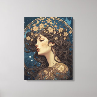 Impressão Em Tela retrato fantasia mulher estilo tarot