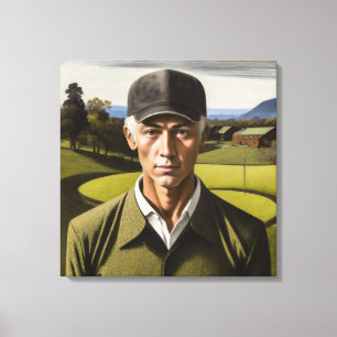 Impressão Em Tela Retrato Gótico de Golfer - Impressão de Tela Estic