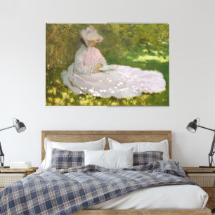 Impressão Em Tela Retrato Impressionista de Primavera, Claude Monet