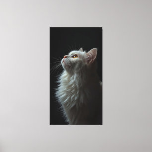 Impressão Em Tela Retrato Majestoso de Gato Força & Confiança Real