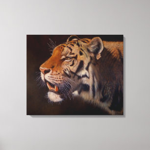 Impressão Em Tela Retrato Majestoso de Tigre Grande