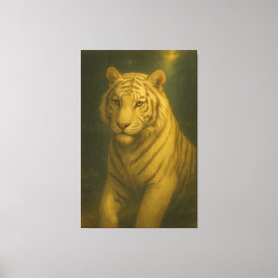 Impressão Em Tela Retrato Majestoso do Tigre Branco • Arte Animal Re