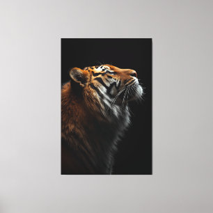 Impressão Em Tela Retrato Majestoso do Tigre, Força e Confiança Real
