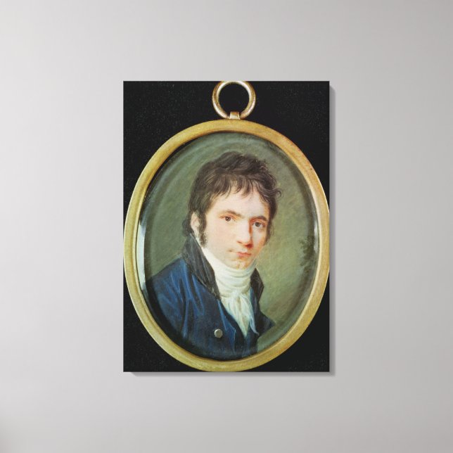 Impressão Em Tela Retrato Miniatura de Ludwig Van Beethoven , 1802 (Frente)