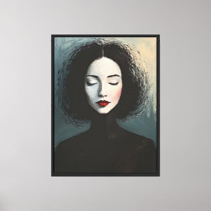 Impressão Em Tela Retrato Moderno de Senhora Sem Rosto Elegante