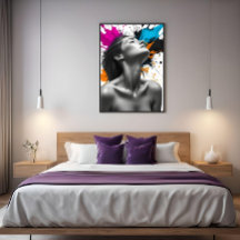 Retrato Monocromático da Garota Sensual com barra