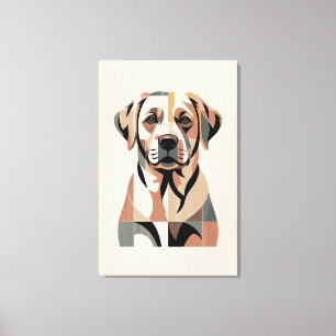 Impressão Em Tela Retrato Mosaico de Labrador Quente