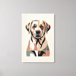 Impressão Em Tela Retrato Mosaico de Labrador Quente