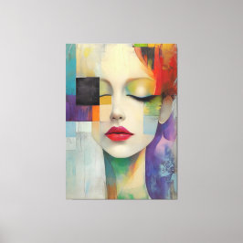 Impressão Em Tela Retrato no Surrealismo do Bloco de Cor