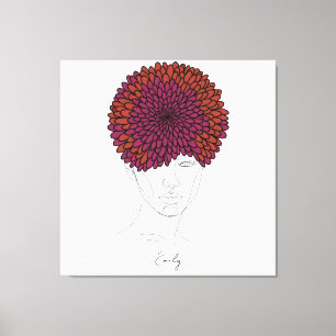 Impressão Em Tela Retrato Personalizado da Flor de Nascimento de Nov