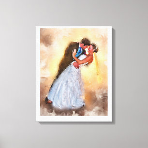 Impressão Em Tela retrato personalizado de casamento, arte personali