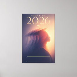 Impressão Em Tela Retrato Personalizado de Graduado da Turma de 2026