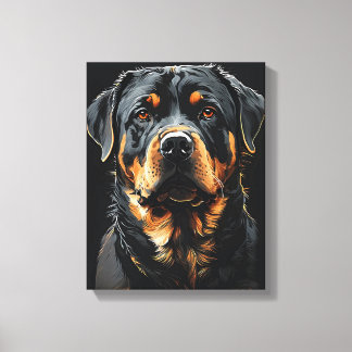 Impressão Em Tela Retrato rottweiler
