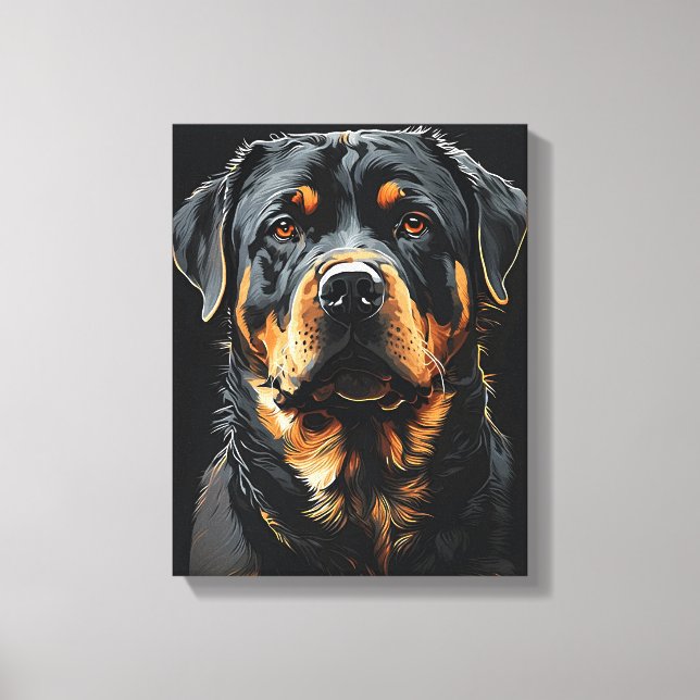 Impressão Em Tela Retrato rottweiler (Frente)