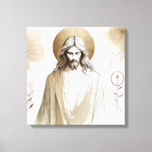 Impressão Em Tela Retrato Sagrado de Jesus Cristo – Espiritual
