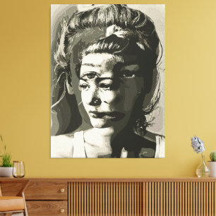 Impressão Em Tela Retrato Surrealista com Múltiplos Olhos – Psicodél