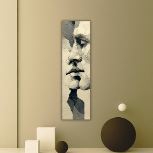 Impressão Em Tela Retrato Surrealista Moderno   Laço Fragmentado