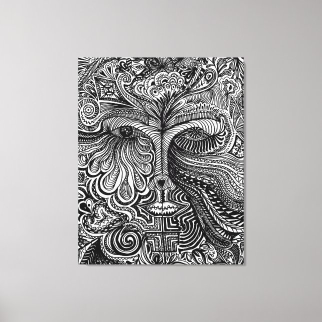 Impressão Em Tela Retrato Trippy (Frente)