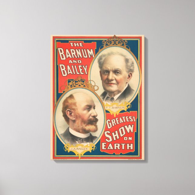 Impressão Em Tela Retratos De P.T. Barnum E J.A. Bailey (Frente)