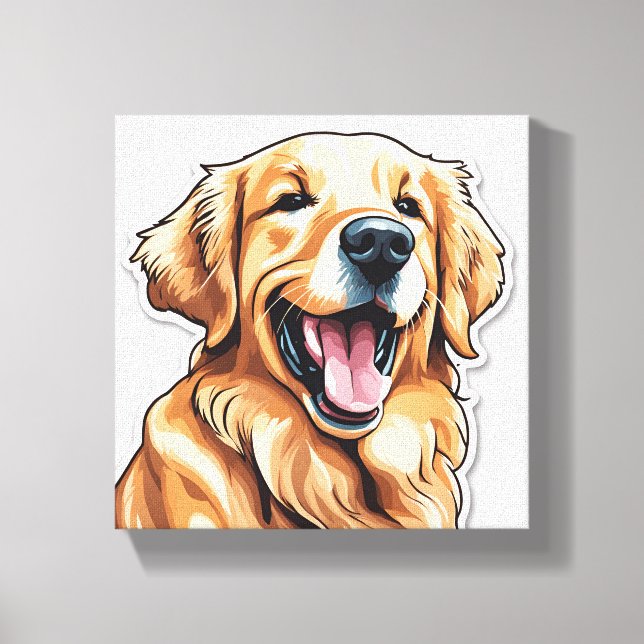 Impressão Em Tela Retriever Dourado  (Frente)