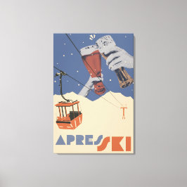 Impressão Em Tela Retro Apos Esqui 