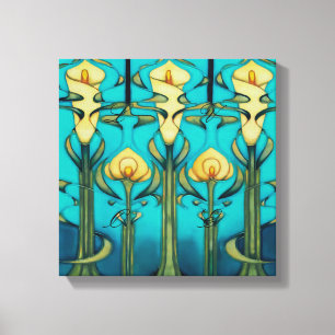 Impressão Em Tela Retro,art nouveau, design de arte, vintage,vidro a