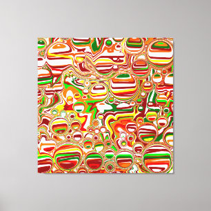 Impressão Em Tela Retro Bolhas Abstrato de Arte Moderna