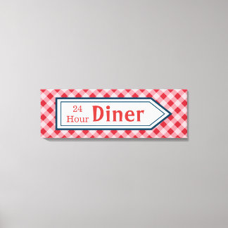 Impressão Em Tela Retro Diner Sign Art