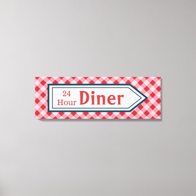 Impressão Em Tela Retro Diner Sign Art (Frente)