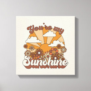 Impressão Em Tela Retro Groovy   Você é meu Sol