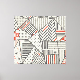 Impressão Em Tela Retro Patch: Abstrato Geométrico Design