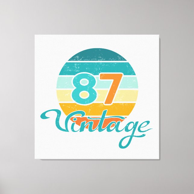 Impressão Em Tela Retro Sunset 87 Vintage Distressed (Frente)