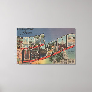 Impressão Em Tela Rhode Island (Capital do Estado/Flor)