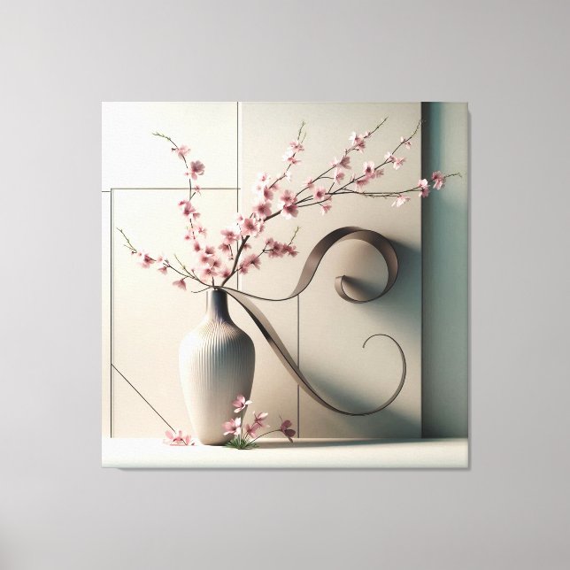 Impressão Em Tela Ribboned Sakura Composition (Frente)