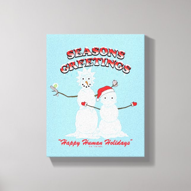 Impressão Em Tela Rick and Morty | Snowmen Season's Greetings (Frente)
