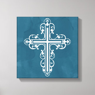 Impressão Em Tela Rico Cruzado de Design 13 Azul