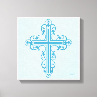 Impressão Em Tela Rico Cruzado de Design 14 Azul