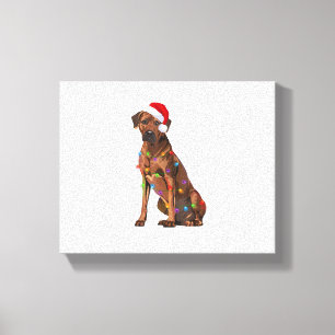 Impressão Em Tela Ridgeback Ridgeback Natal Luzes Xmas Cão Amor