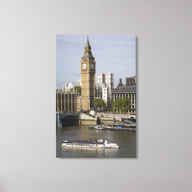 Impressão Em Tela Rio Big Ben e Thames (Frente)