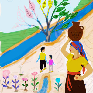 Impressão Em Tela Rio das Raízes: Vida em Bloom