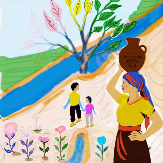 Impressão Em Tela Rio das Raízes: Vida em Bloom (Criador carregado)