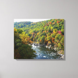 Impressão Em Tela Rio Ohiopyle no Outono II Pensilvânia Outono