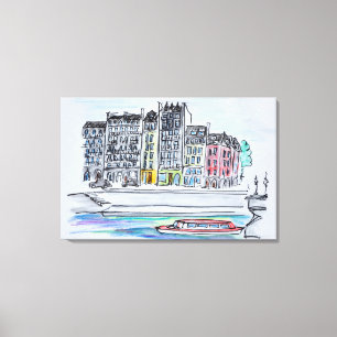 Impressão Em Tela Rio Seine Ile Santo-Louis, Paris