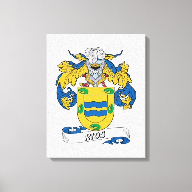 Impressão Em Tela Rios Family Crest (Frente)