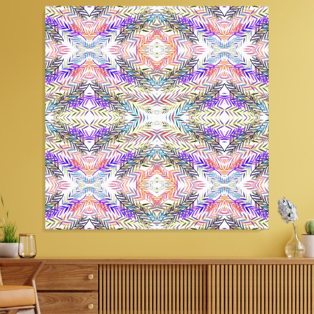 Impressão Em Tela Riscos Coloridos (Insitu(Sala de estar))
