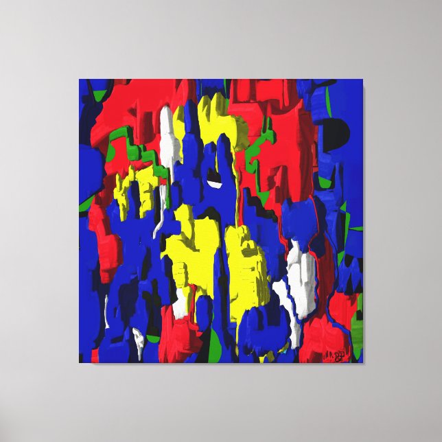 Impressão Em Tela Risse im Blau, abstrakt (Frente)