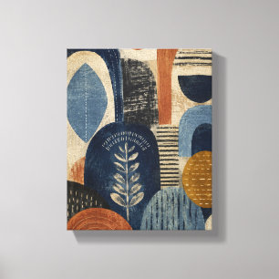 Impressão Em Tela Ritmo Abstrato Handblock Índigo – Textil