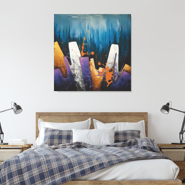 Impressão Em Tela "Ritmos do Céu Urbano" 🎨 🌆 (Insitu(Quarto))