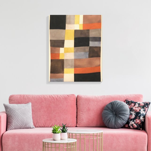 Impressão Em Tela Ritmos Vertical-Horizontais | Sophie Taeuber-Arp | (Insitu(Sala de estar))