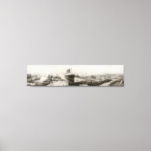 Impressão Em Tela RMS Lusitania Nova Iorque 1907 Vintage